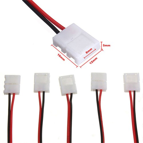 10Pcs PCB Cable 2 Pin LED Strip Connector 3528/5050 Single Color Adapter UK6 AG - Picture 10 of 14