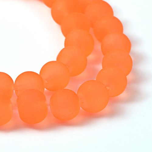 1Strand Transparent Glass Beads Frosted Round Mutli-Color for Jewelry Making - Picture 52 of 80