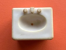 Vintage White Mini Doll House Cabinet Sink Please See Pics For Condition