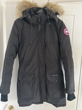 Ladies Canada Goose Original Trillium Hooded Fur Trim Graphite Parka Coat Xs/tp