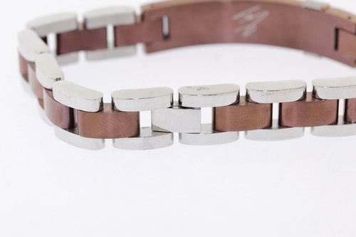 Shaquille O'Neal 12.8mm Two-Tone Copper-Tone Diamond Accented ID Bracelet - Picture 5 of 11