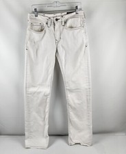 Buffalo David Bitton Jeans Mens 29x34 White Brady-X Straight Leg Stretch Denim