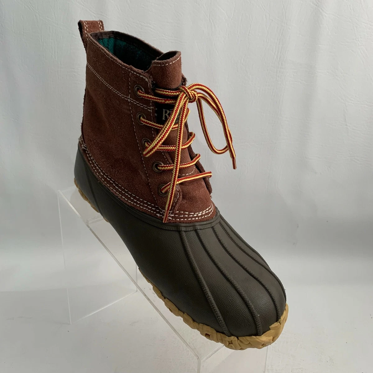 RedHead Duck Ankle Boots Brown Leather Suede Rubber Lace Up