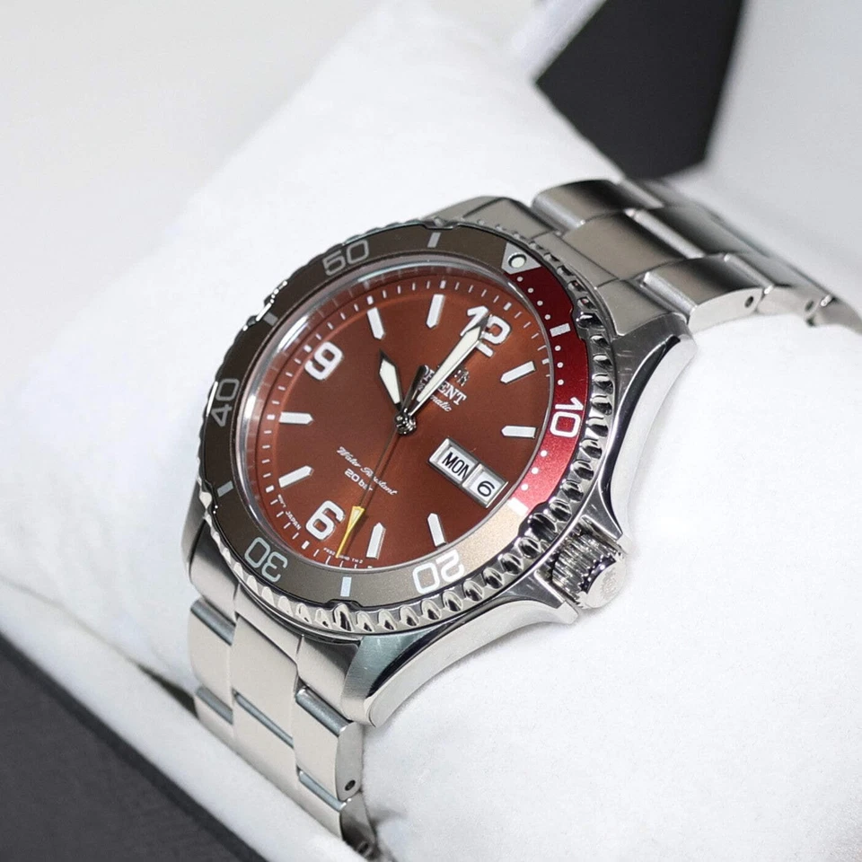 Orient Mako III Red Dial Automatic Men's Stainless Steel Watch RA-AA0820R19B - Image 3 of 4
