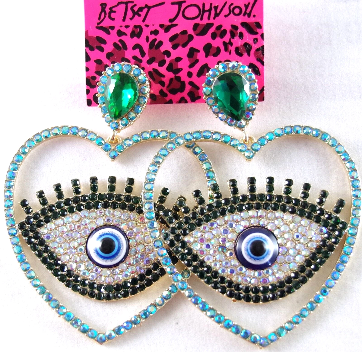 Betsey johnson evil eye earrings sale