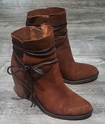 FRANCO SARTO Womens Brown Pointed Toe Stacked Heel Zip-Up Leather Heeled Boots W main image 0