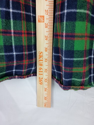 L.L. Bean Mens Flannel Shirt M Tall Green Blue Plaid Traditional Fit Cotton - 第 5/6 張圖片