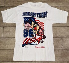Vintage 1996 Taz Olympics T-Shirt USA Looney Tunes Dream Team USA Atlanta