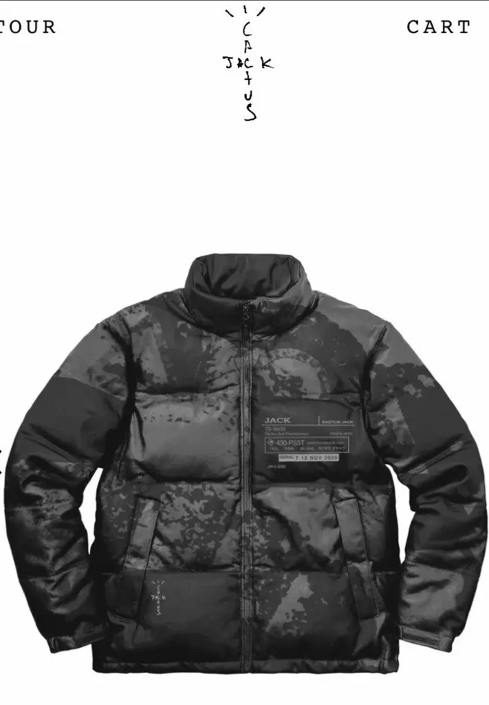 Travis Scott Cactus Jack X 430-PS5T Reflective Down Puffer Jacket. Adult  Size: L