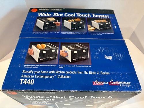 New Vintage Black And Decker T-440 Wide Slot Cool Touch Toaster NOS Sealed - Picture 2 of 3