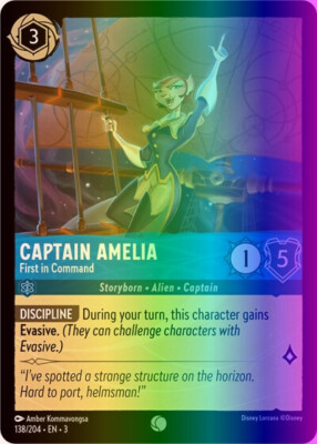 Lorcana Captain Amelia - First in Command (138/228) Into the Inklands LP FOIL