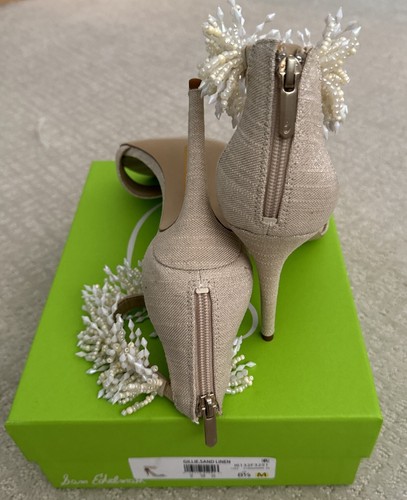 NWB Sam Edelman Gillie, Sand Linen ankle strap sandals size 8.5 - Bild 7 von 9