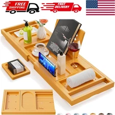 Luxury Bathtub Tray Caddy with Removable Trays & Free Soap Dish - Ideal Gift