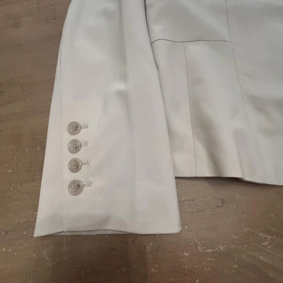 Chaqueta Blazer Ann Taylor Mujer 10 Marfil Elastizada Mezcla Lana Forrada Dos Botones Foto 2 de 4