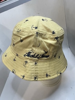 EUC Jack & Jones Men's Yellow La Riviera Palm Brink Bucket Hat One Size