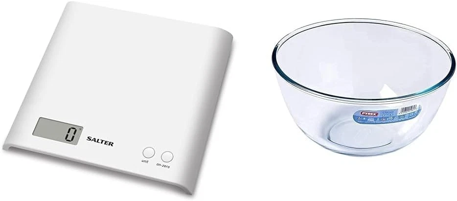 Digital Kitchen Scale with Pyrex Glass Bowl - Precise Cooking Weighing