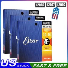 Elixir Electric Guitar Strings Nickel Plated Steel Nanoweb 12052/12077/12002 JQ