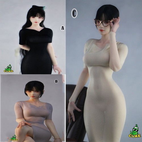 1/6 Female Ultra-thin Elasticity Sexy Hip Hugging Jumpsuit Skirt For 12"Figure