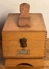 Vintage Griffin Shinemaster Wooden Shoe Shine Storage Box/Cleaning Kit, Brushes
