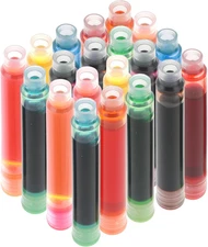 10 Colors 3.4Mm Fountain Pen Ink Cartridges, 20 Packs Business Fountain Pen Refi