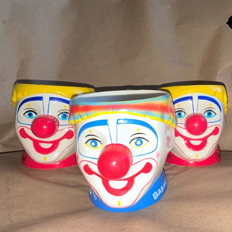 Vintage 1990s Ringling Bros. Barnum & Bailey Circus Clown Head Mug Set of 3