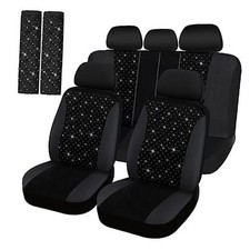 Car Seat Cover Full Set Bling Women Velvet Auto Interior Covers Breathable