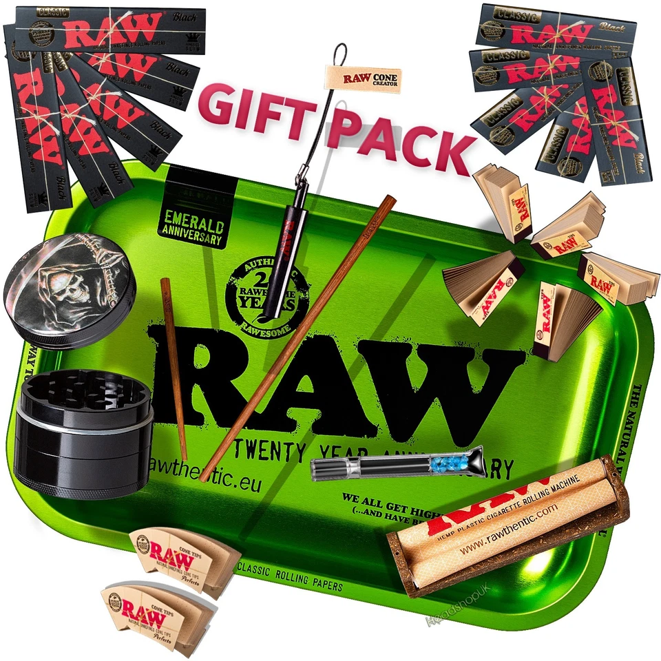 RAW Tray Gift Set Ultimate Metal Rolling Tray Smoking Gift Set Raw Limited Ed - Image 3 of 4