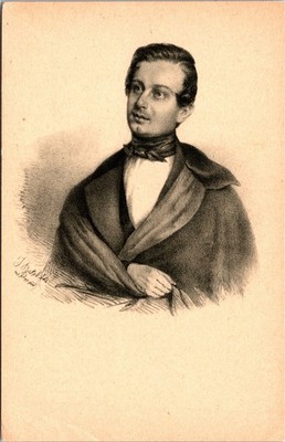 Josef Kajetán Tyl Portrait Postcard by Unie Praha 1808-1856