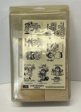 Vintage 1993 Stampin Up For Women Only Wooden Unmounted Stamp Set - Unused