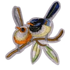 TWO BIRDS ON A BRANCH   SO CUTE  IRON ON /SEW ON Patch ONE FREE STICKER