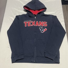 Houston Texans Hoodie Kids Large 14-16 Blue Full Zip Fleece NFL Team Apparel