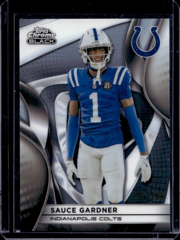 2025 Topps Chrome Black Sauce Gardner Refractor #/299 Colts