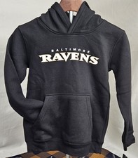 Youth NFL Team Apparel Baltimore Ravens Pullover Hoodie Size Small Black