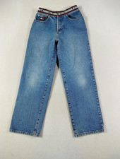 Vintage Tommy Hilfiger Jeans Kids 12 Blue Straight Leg Streetwear Flag Patch