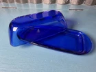 VINTAGE Anchor Hocking Presence Cobalt Blue Glass Butter Dish & Lid Made in USA