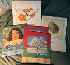 VINTAGE LOT OF 5 TEXACO CALENDARS 40'S-50'S SCENIC HENRY FORD SUNCHIEF HANGING