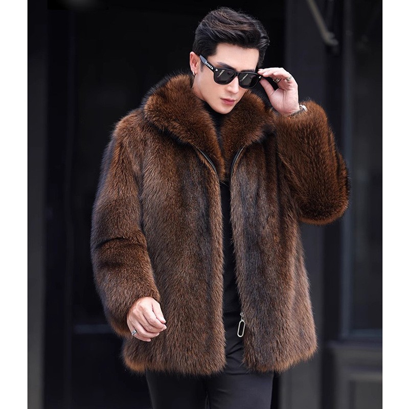 OUNCE オンス base fur collar coat Oversized Collared Faux Fur Coat | COMMENSE