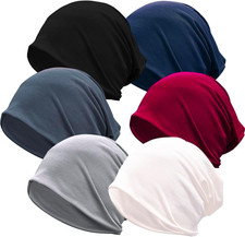 6 Pieces Women Slouchy Beanie Sleep Caps Chemo Headwear Cancer Hats Turban