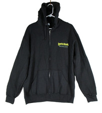 Jerzees Mens Full Zip Hoodie Sweatshirt Long Sleeve Pockets Size L Black