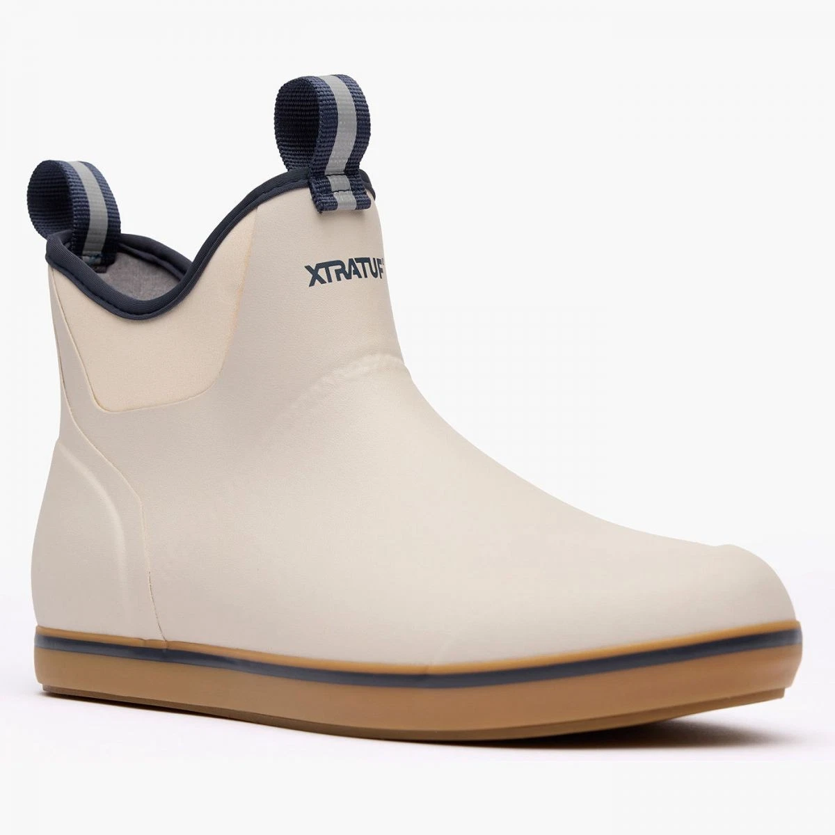 XTRATUF Men’s 6” Sport Ankle Deck Boot Ivory Navy - XMAB100, Ivory/Navy