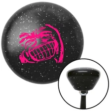 Pink Big Grin Meme Black Retro Metal Flake Shift Knob w/ M16x1.5 Insert Shifter