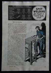 Spot Welder 110 or 220 volt 1946 HowTo build PLANS -3 models