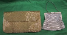  2 Vintage Beaded Evening Bags - Gold and Silver - 50's-60's Era - Preowned
