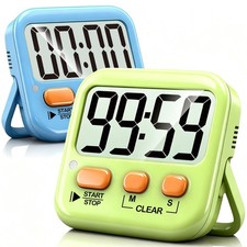 2 Pack Digital Magnetic Kitchen Timer for Kids Cooking Classroom