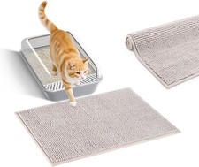 Pieviev Chenille Cat Litter Mat for Box, 28"x22" L-28''X20'', Grey