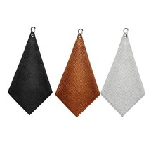 3Pcs Golf Towel Set with Carabiner Clip,11.8x11.8 Inch Absorbent Cleaning