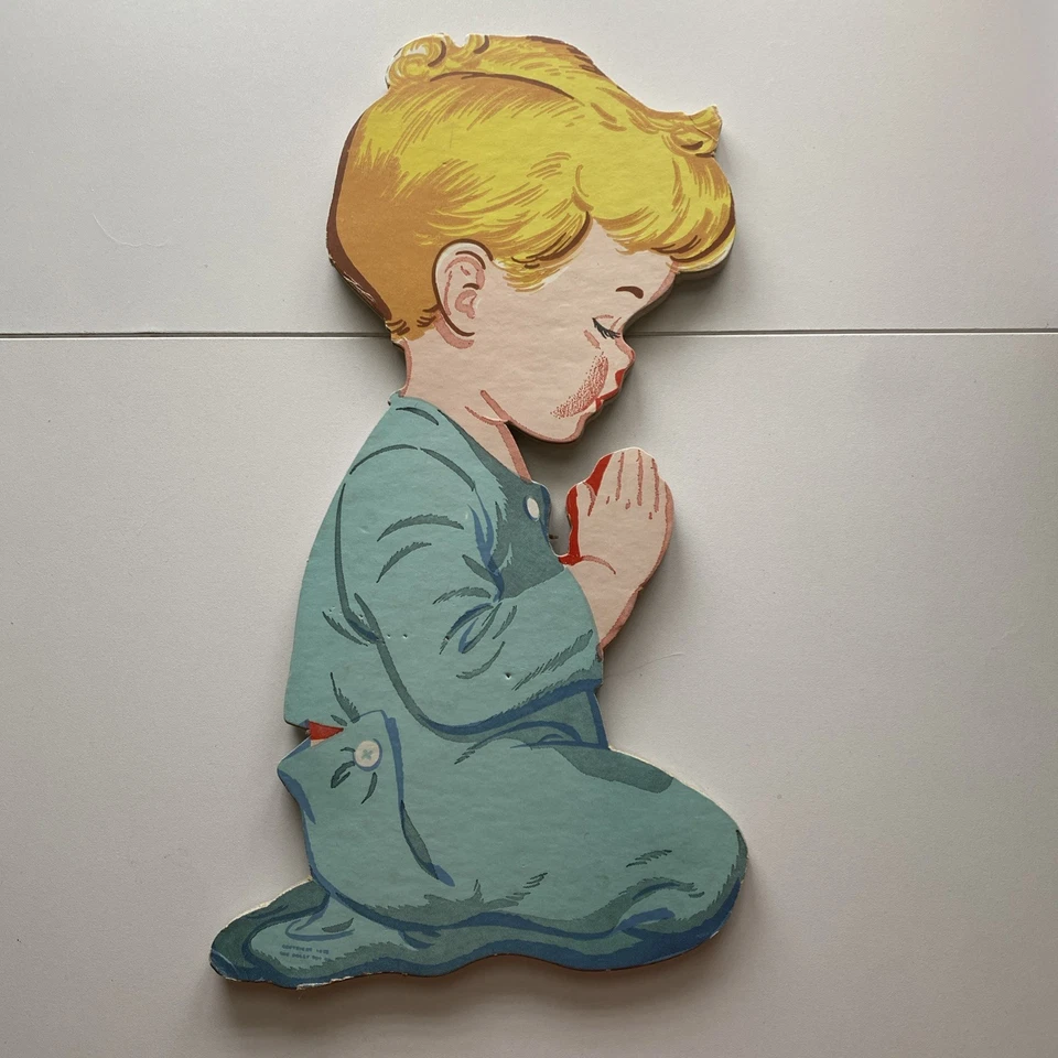 Винтажный ретро 1950 молящийся мальчик стены декор детской комнаты Бесплатная доставка - Изображение 2 из 4