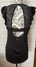 CALIA by Carrie Underwood black pullover work out tank w/ open back, Size M