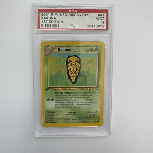 Kakuna 41 Neo Discovery 1st Edition Gem Mint Pokémon Card 2001 PSA 9 Graded