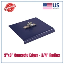 9" x 8" Blue Steel Walking Concrete Edger with 3/4" Radius